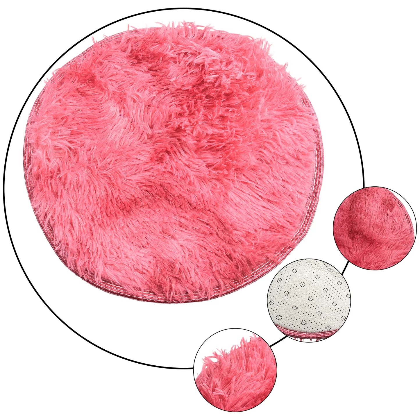 Plush Round Rug Mat Fluff