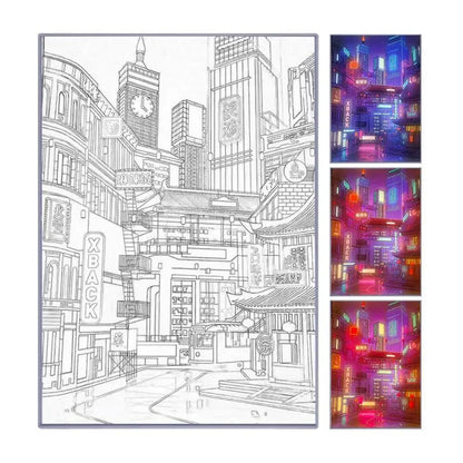 Beautiful City Night View  Painting