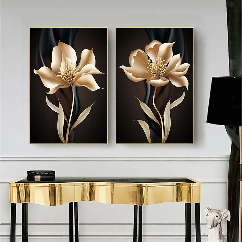 3pcs Abstract Flower Canvas Wall Art - 11.8x15.7in