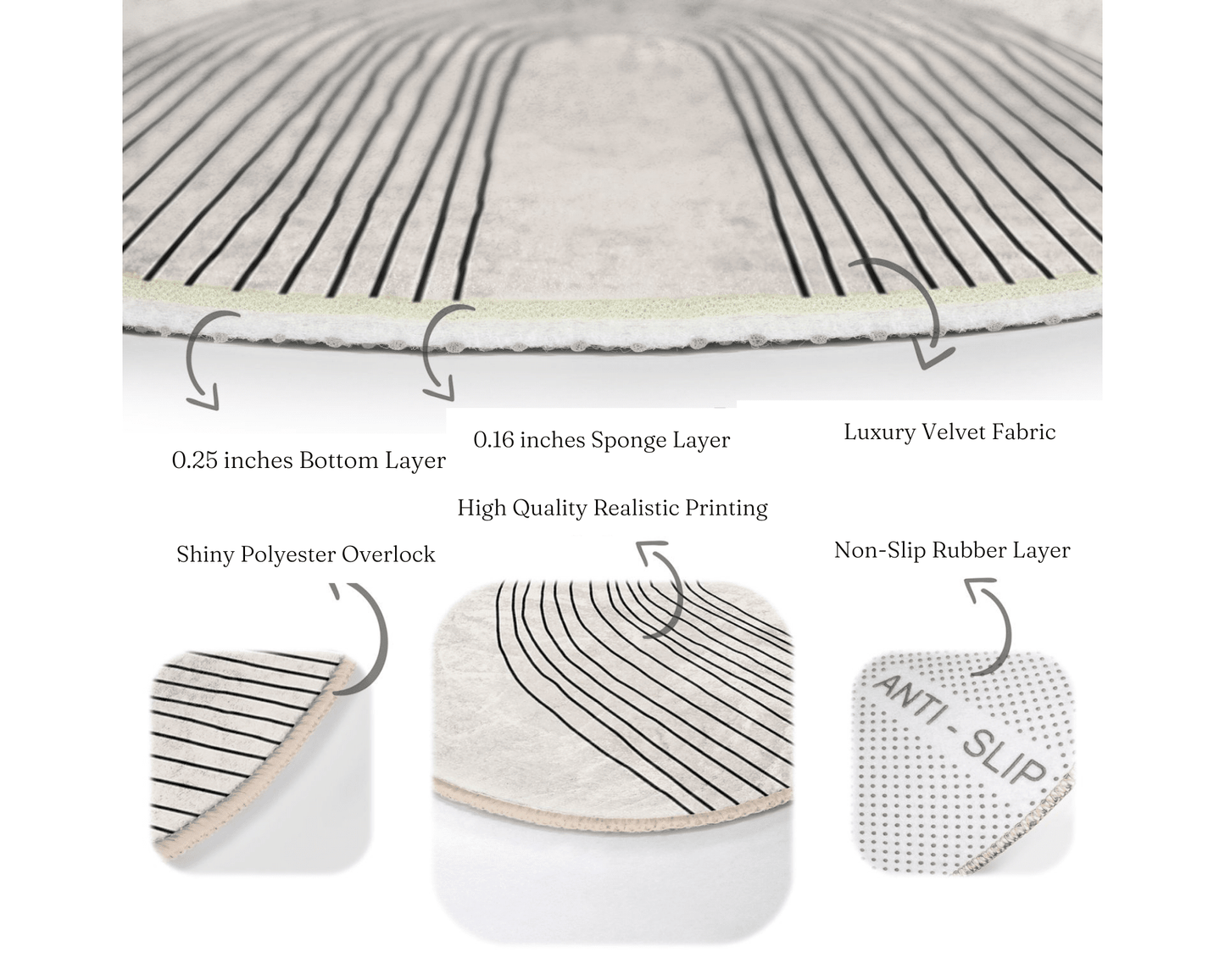 Abstract Round Rug, Minimalist Home Area Rug