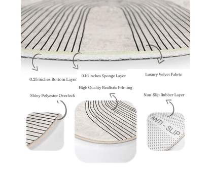 Abstract Round Rug, Minimalist Home Area Rug