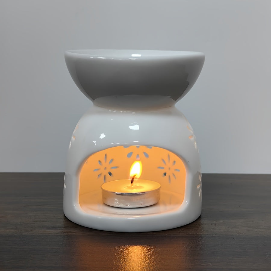 Ceramic Aromatherapy Snowflake Candle Holder