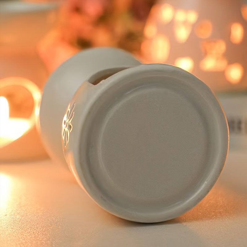 1pc Aromatherapy Stove White Hollow Ceramic Stove
