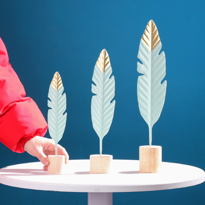 Nordic Creative Iron Feather Figure Ornaments