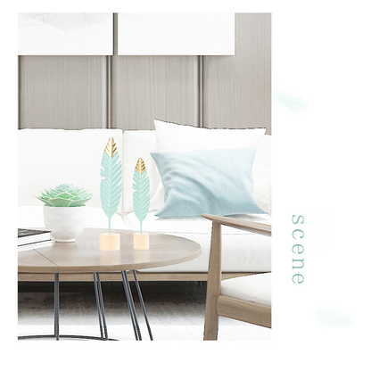 Nordic Creative Iron Feather Figure Ornaments