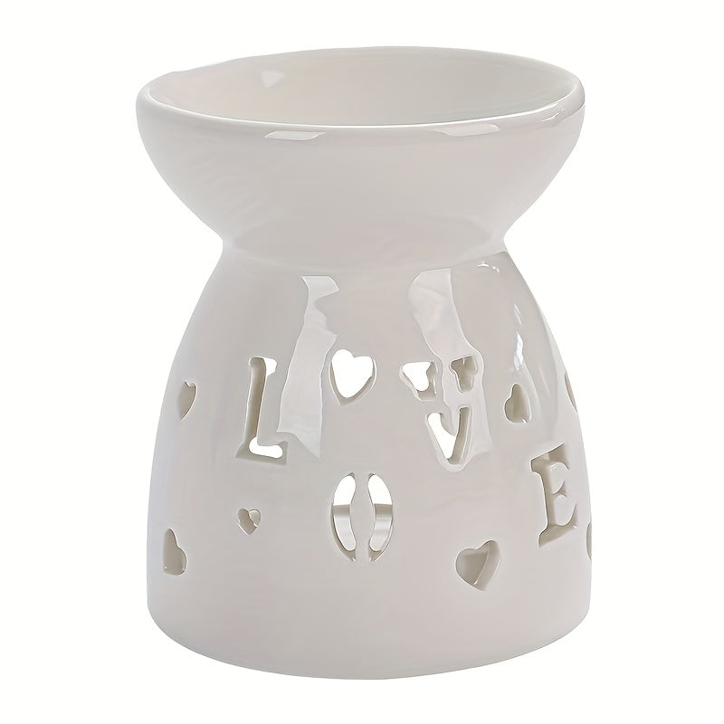 1pc Aromatherapy Stove White Hollow Ceramic Stove