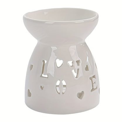 1pc Aromatherapy Stove White Hollow Ceramic Stove