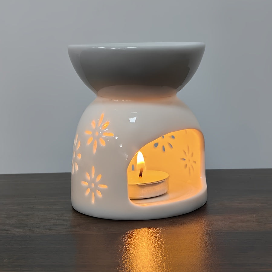 Ceramic Aromatherapy Snowflake Candle Holder