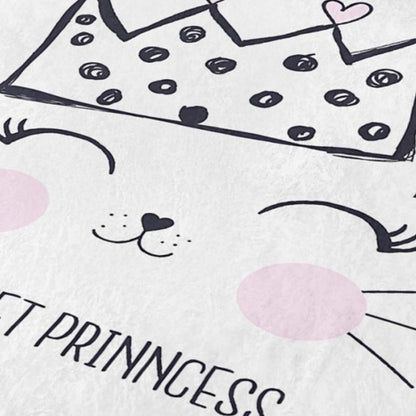 Cute Cat Princess Patterned Decorative Round Rug