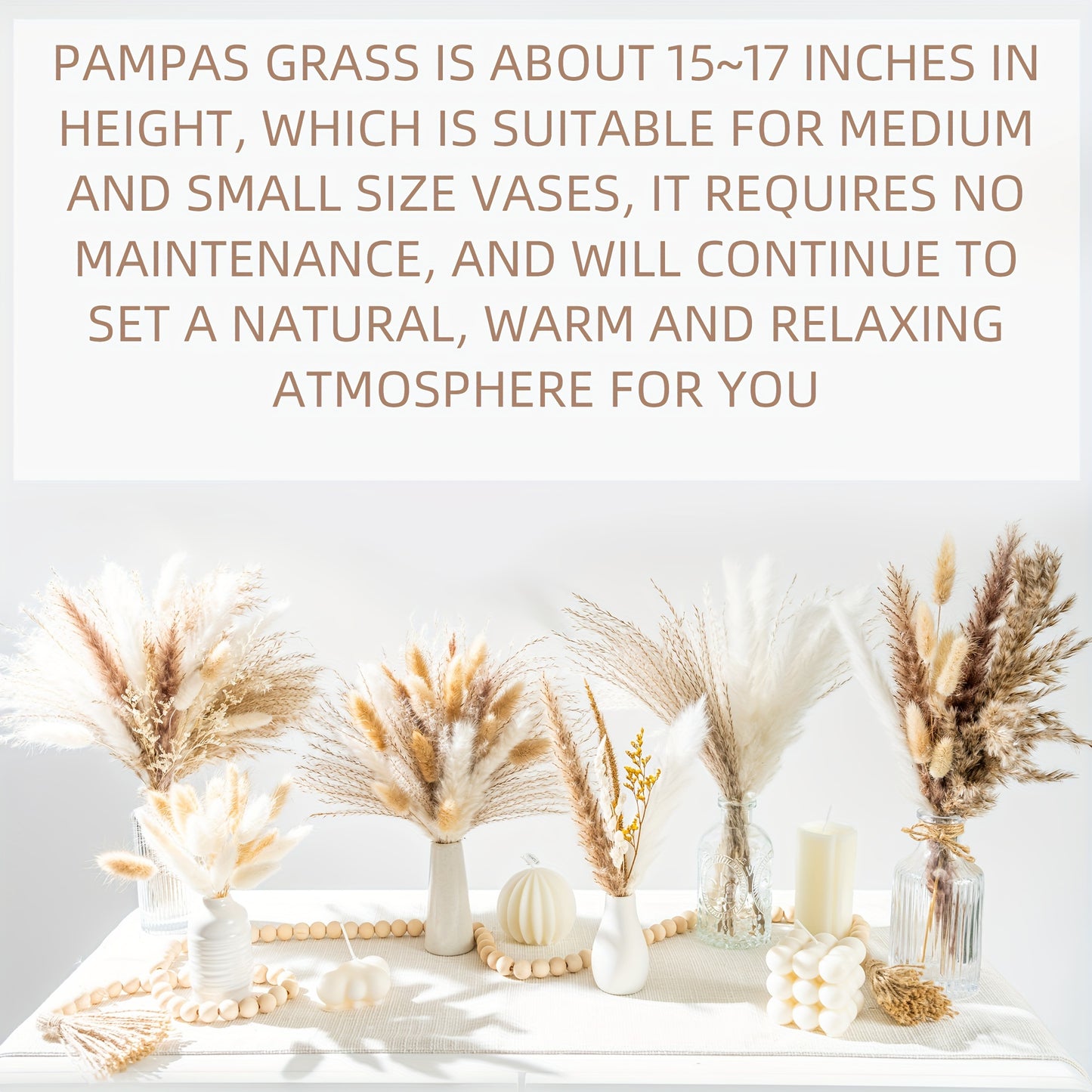 Dried Pampas Grass Decor, 120 PCS