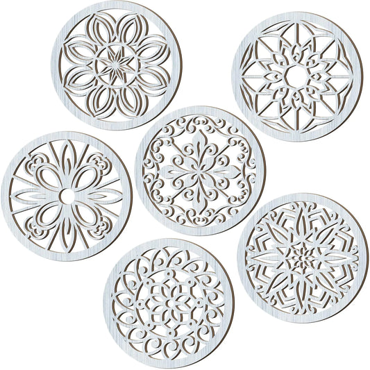 Ferraycle 6 Pieces Thicken Rustic Wall Decor Farmhouse Wall Art 9.8 x 9.8 (Retro Grey)