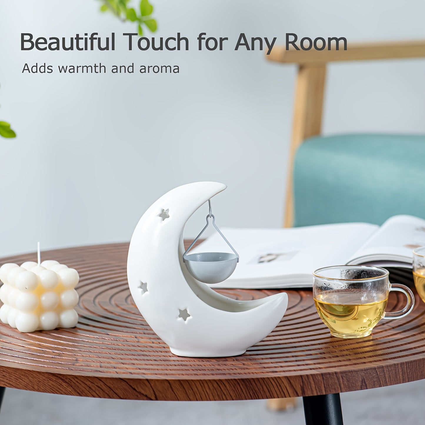 [Hot Selling Ceramic Candle Holder] Hot Selling Star and Moon Ceramic Candle Holder