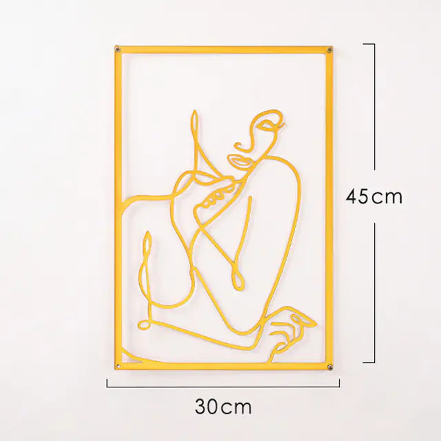 Nordic Abstract Iron Wall Art - Female Silhouette Decor