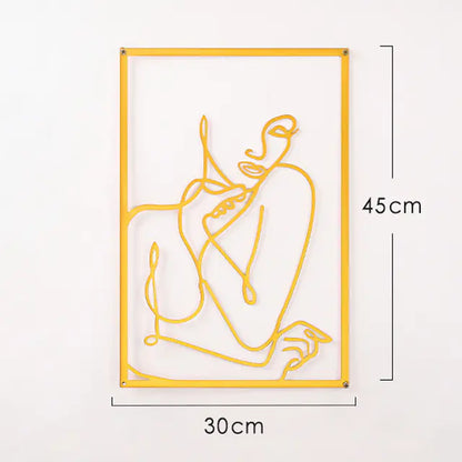 Nordic Abstract Iron Wall Art - Female Silhouette Decor
