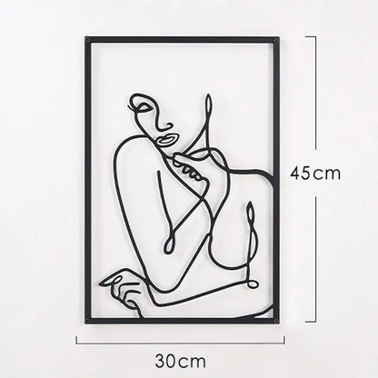 Nordic Abstract Iron Wall Art - Female Silhouette Decor