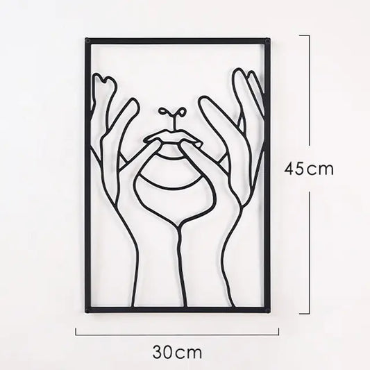 Nordic Abstract Iron Wall Art - Female Silhouette Decor