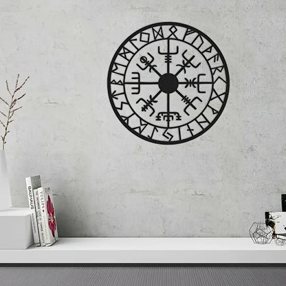 2pc Viking Compass Metal Wall Art for Modern Decor