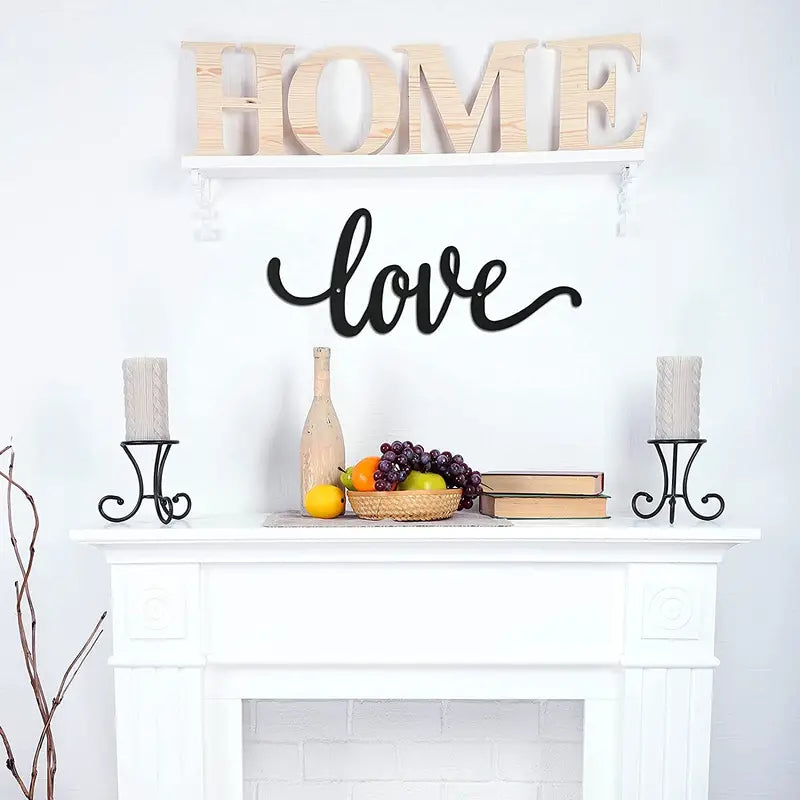 10pcs Rustic Black Metal LOVE Wall Art Decor