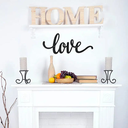 10pcs Rustic Black Metal LOVE Wall Art Decor